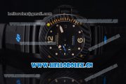 Panerai Luminor Submersible 1950 Carbotech 3 Days Automatic Asia ST25 Automatic PVD Case with Black Dial Dot Markers and Black Rubber Strap