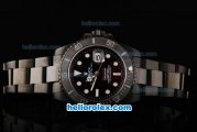 Rolex Submariner Pro-Hunter Automatic Movement PVD Case with Black Dial-White Markers and Ceramic Bezel-PVD Strap