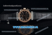 Hublot Classic Fusion Chronograph Swiss Valjoux 7750 Automatic Rose Gold Case with Black Dial Stick Markers and Black Genuine Leather Strap