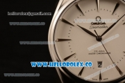 Omega De Ville Tresor Master Co-Axial Clone 8800 Automatic Steel Case with White Dial and Black Leather Strap - (YF)