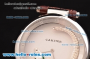 Cartier Le Cirque Animalier de Cartier Miyota OS2035 Quarz Steel Case with White Dial and Brown Leather Strap