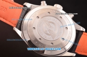 IWC Pilot's Chronograph Miyota Quartz Steel Case with Black Dial and Orange Markers