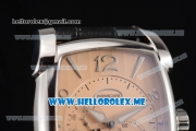 Parmigiani Kalpa Miyota 9015 Automatic Steel Case with Yellow Dial and Black Leather Strap Stick/Arabic Numeral Markers