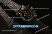 Breitling Chronomat B01 44 Blacksteel Chronograph Swiss Valjoux 7750 Automatic PVD Case with Black Dial Rubber Strap and Stick Markers