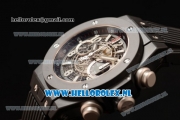 Hublot Big Bang Unico Chrono Swiss Valjoux 7750 Automatic PVD Case with Skeleton Dial and Black Rubber Strap PVD Bezel - 1:1 Original