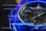 Hublot Big Bang UNICO Sapphire All Blue Miyota Quartz Sapphire Crystal Case with Skeleton Dial and Blue Rubber Strap Stick/Arabic Numeral Markers