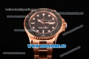 Rolex Yacht-Master Asia Automatic Rose Gold Case/Bracelet with Black Dial and White Dot Markers
