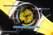 Audemars Piguet Royal Oak Offshore Diver Asia 2813 Automatic Steel Case with Yellow Dial and Stick Markers Yellow Rubber Strap (EF)