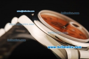 Rolex Datejust Automatic Movement Full Steel with Orange Dial and Roman Numeral Markers