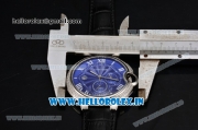 Cartier Ballon Bleu De Large Chrono Miyota OS20 Quartz Steel Case with Diamonds Bezel and Blue Dial