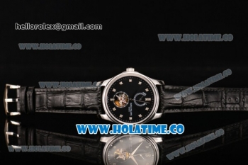 Patek Philippe Calatrava Tourbillon Swiss ETA 2824 Automatic Steel Case with Diamonds Markers and Black Dial