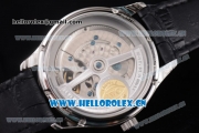 IWC Portuguese Tourbillon Asia ST25 Automatic Steel Case with Black Dial Arabic Numeral Markers and Black Leather Strap