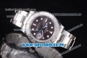 Rolex Yacht-Master 40 Clone Rolex 3135 Automatic Stainless Steel Case/Bracelet with Black Dial and Dot Markers (BP)