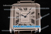 Cartier Tank Anglaise Miyota 9015 Automatic Steel Case/Bracelet with Silver Dial and Roman Numeral Markers