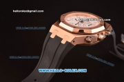 Audemars Piguet City of Sails Chronograph Swiss Valjoux 7750 Movement Rose Gold Case with White Dial and Black Rubber Strap