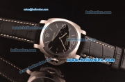 Panerai Luminor Marina PAM 312 Swiss Valjoux 7750 Automatic Steel Case with Black Dial and Black Leather Strap-1:1 Original