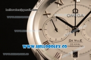 Omega De Ville Co-Axial Chrono Clone Omega 9300 Automatic Steel Case with White Dial and Steel Bracelet - (EF)