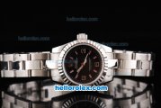 Rolex Air King Oyster Perpetual Swiss ETA 2836 Automatic Movement Silver Case with Black Dial and Pink Stick Markers-Lady Size