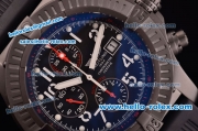 Breitling Super Avenger Chrono Swiss Valjoux 7750 Automatic PVD Case with Black Dial and Black Rubber Strap - 1:1 Original