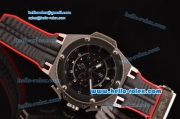 Hublot King Power Ferrari Chrono Miyota OS20 Quartz Steel Case with Black Rubber Strap Black Dial