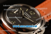 Panerai Marina Swiss ETA 6497 Manual Winding Steel Case Black Dial Stick/Arabic Numeral Markers With Steel Bezel Brown Leahter Strap (Luminor Marina Fu)