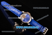 Ulysse Nardin Skeleton Tourbillon Manufacture Asia Automatic Steel Case with Blue/White Dial and Blue Leather Strap