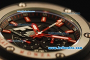 Hublot Formula 1 Monza Chronograph Miyota Quartz Movement Steel Case with Black Dial and Red Stick Markers