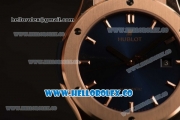 Hublot Classic Fusion Miyota 9015 Automatic Rose Gold Case with Blue Dial and Blue Leather Strap (AAAF)