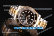 Rolex Submariner Miyota 9015 Automatic Yellow Gold/Steel Case with Black Dial and White Dot Markers (BP)