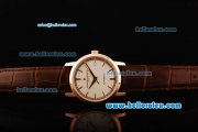 Vacheron Constantin Patrimony Swiss ETA 2892 Automatic Movement Rose Gold Case with Rose Gold Stick Markers and Brown Leather Strap Vacheron Constantin Patrimony Swiss ETA 2892 Automatic Movement Rose Gold Case with Rose Gold Stick Markers and Brown Leather Strap