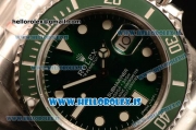 Rolex Submariner 904L Steel Model ETA2836 Auto 1:1 Clone Green Ceramic Bezel 116610LV