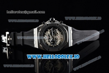 Audemars Piguet Royal Oak Offshore Tourbillon Chronograph Miyota Quartz Movement Steel Case White Dial With Stick Markers Black Rubber Strap