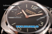 Panerai Radiomir PAM 337 Clone P.999 Manual Winding Steel Case with Black Dial Stick/Arabic Numeral Markers and Black Leather Strap (KW)