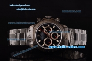 Rolex Daytona Chronograph Swiss Valjoux 7750 Automatic Brushed Full PVD and Black Dial