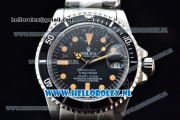 Rolex Submariner Vintage Tiffany & Co Asia 2813 Automatic Steel Case with Black Dial Orange Dots Markers and Steel Bracelet