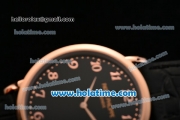 Patek Philippe Calatrava Miyota OS2035 Quartz Rose Gold Case with Rose Gold Arabic Numeral Markers and Black Dial