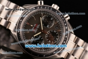 Omega Speedmaster Date Chrono Swiss Valjoux 7750-DD Automatic Full Steel with Black Dial and Silver Stick Markers