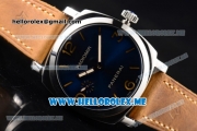 Panerai Radiomir 1940 3 Days PAM690 Asia Manual Winding Steel Case with Blue Dial and Brown Leather Strap Stick/Arabic Numeral Markers