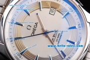 Omega De Ville Hour Vision Swiss ETA 2836 Automatic Movement Full Steel with White Dial