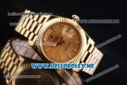 Rolex Day-Date Asia 2813 Automatic Yellow Gold Case/Bracelet with Yellow Gold Dial and Stick Markers (BP)