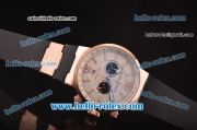 Ulysse Nardin Maxi Marine Chronograph Miyota OS20 Quartz Rose Gold Case with White Dial and Black Rubber Strap