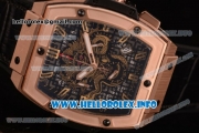 Hublot MP-06 Senna Champion 88 Chrono Miyota Quartz Rose Gold Case with Skeleton Dial and Black Leather Strap