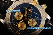 Breitling Chronomat Evolution Chronograph Swiss Valjoux 7750 Automatic Movement Steel Case with Black Dial and Gold Arabic Numerals