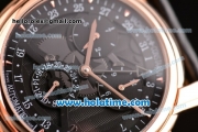 Vacheron Constantin Malte Asia ST25 Automatic Rose Gold Case with Black Leather Strap and Black Dial