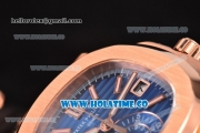 Patek Philippe Nautilus Chrono Swiss Valjoux 7750-CHG Automatic Rose Gold Case with Blue Dial and Stick Markers (BP)