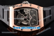 Richard Mille RM 51-01 Tourbillon Tiger and Dragon Asia Manual Winding Rose Gold Case with Seleton Dial and Black Rubber Strap Diamonds Bezel