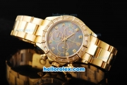 Rolex Daytona Swiss Valjoux 7750 Automatic Movement Full Gold with Diamond Bezel and Black MOP Dial-Diamond Markers