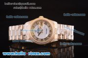 Rolex Day-Date Swiss ETA 2836 Automatic Movement Full Rose Gold with Diamond Bezel/Strap and MOP Dial