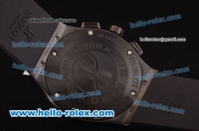 Hublot Classic Fusion Chrono Miyota Quartz PVD Case with Black Dial - Blue Markers and Black Rubber Strap