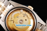 Rolex Datejust Swiss ETA 2836 Automatic Movement 18K Gold Never Fade with Stick Markers and Grey Dial-Two Tone